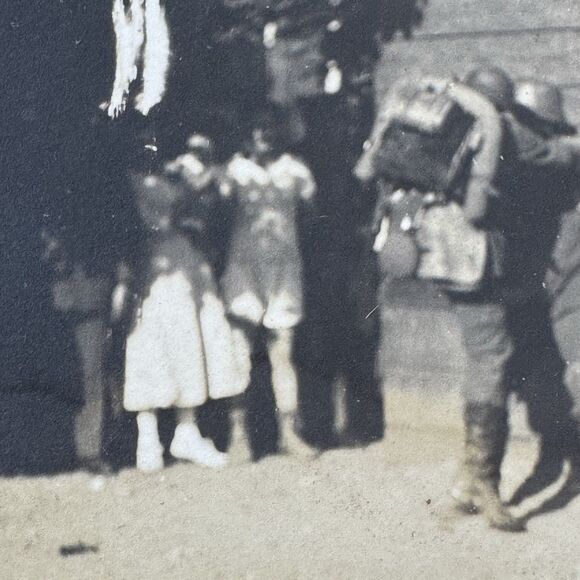 RPPC Real Photo Postcard Vintage Military Obstacle Course Wall Soldiers Training - Picture 5 of 7